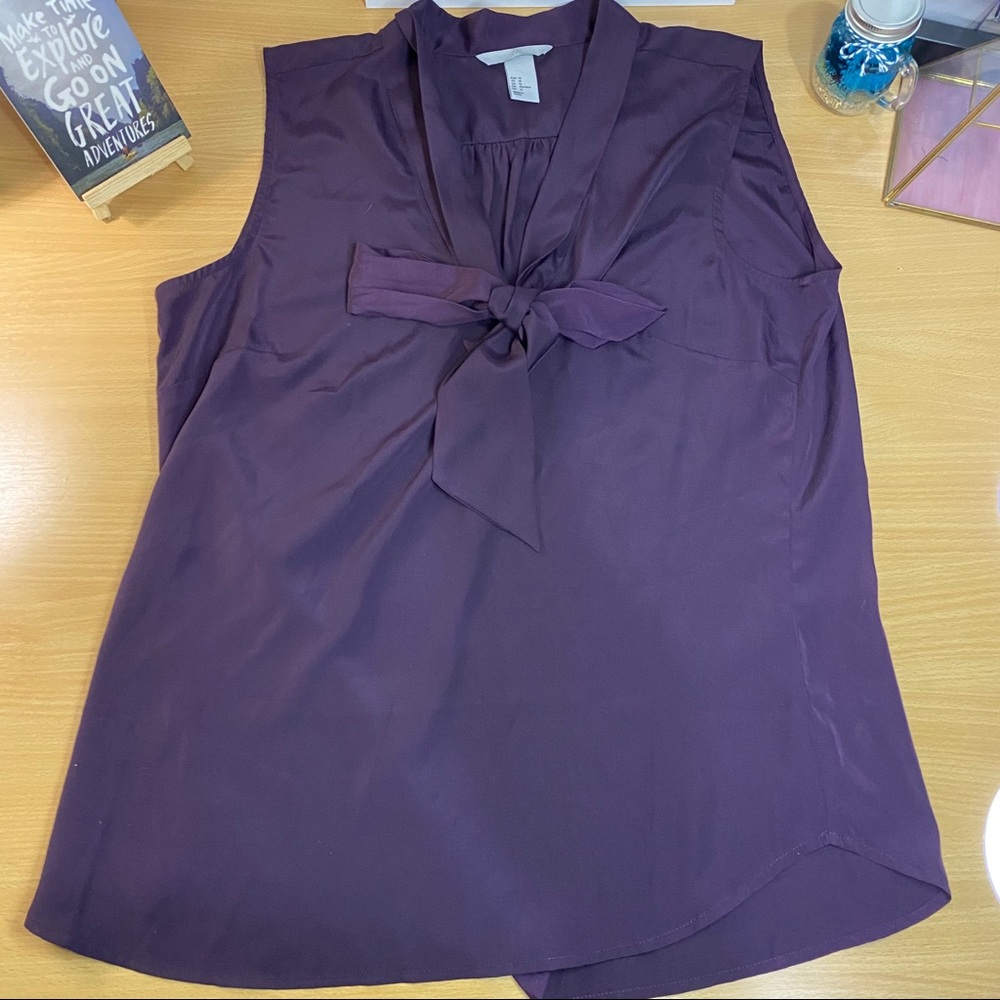 H&M Purple Halter Top w/ Collar & Ribbon